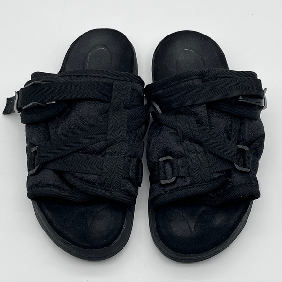 Visvim Free International Laboratory Cubism Black Sandals Slides - Picture 1 of 12